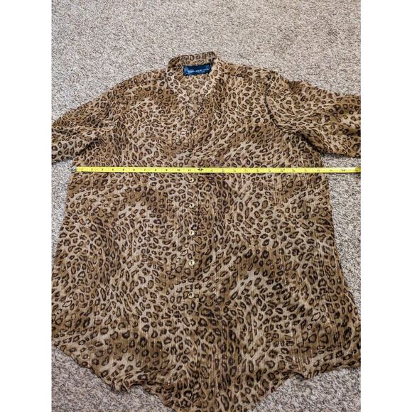 Susan Graver Style Women's Blouse Animal Print Size L 3/4 Sleeve Sheer. - Picture 3 of 6